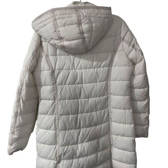 Desigual Embossed Floral Slim Padded Inga Puffer Jacket Size EU 44 US 10 Winter - Picture 12 of 13